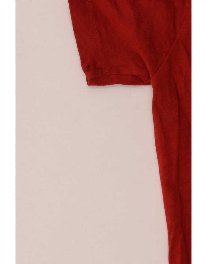 J. CREW Camiseta feminina gráfica Top UK 14 algodão vermelho médio