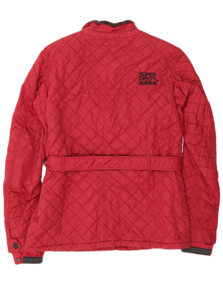 Jaqueta acolchoada feminina Superdry UK 18 XL vermelho nylon