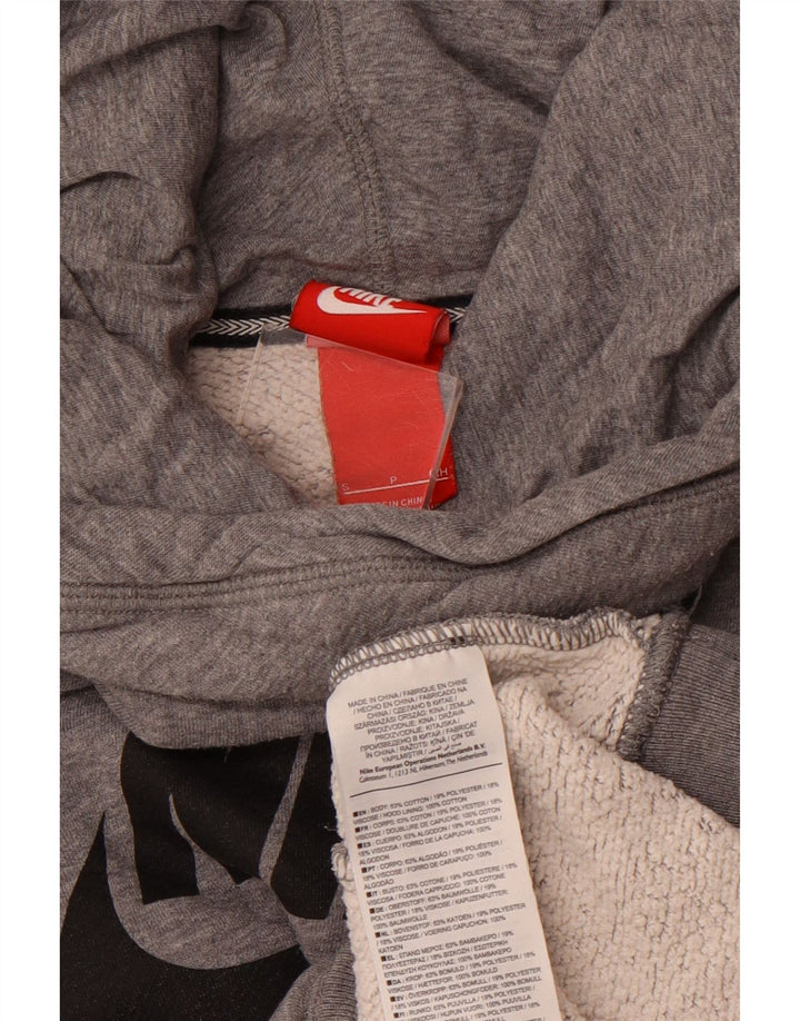Jumper com capuz gráfico feminino NIKE UK 10 pequeno cinza algodão