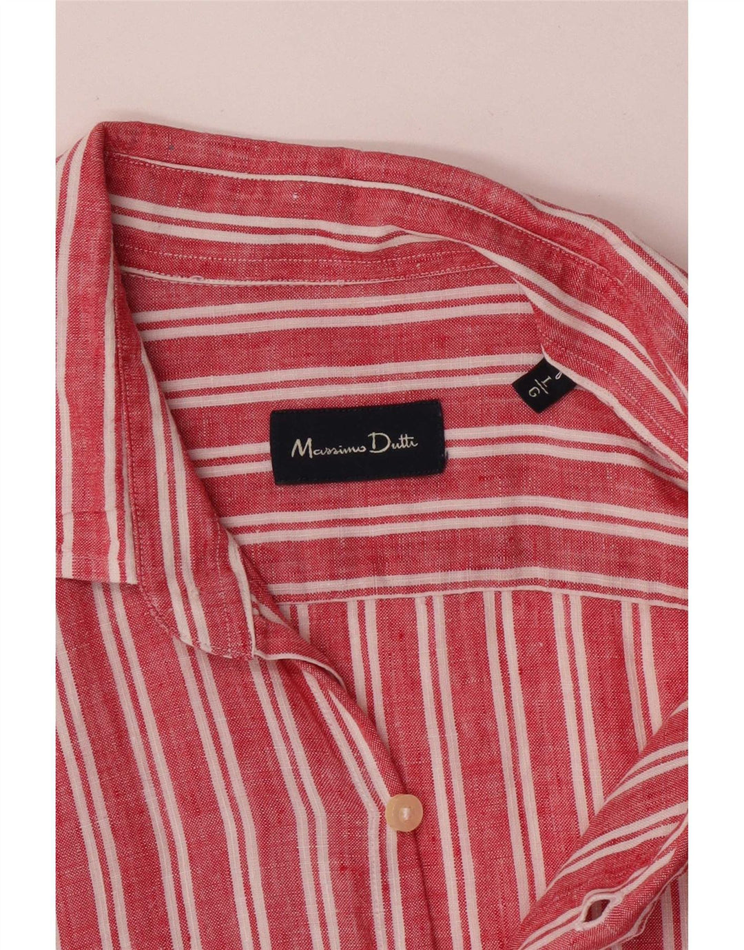 Camisa masculina Massimo Dutti grande listrada vermelha