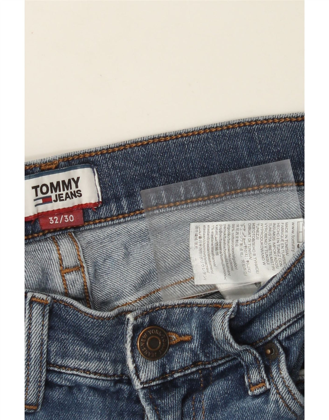TOMMY HILFIGER Masculino Bootcut Jeans W32 L30 Azul Algodão