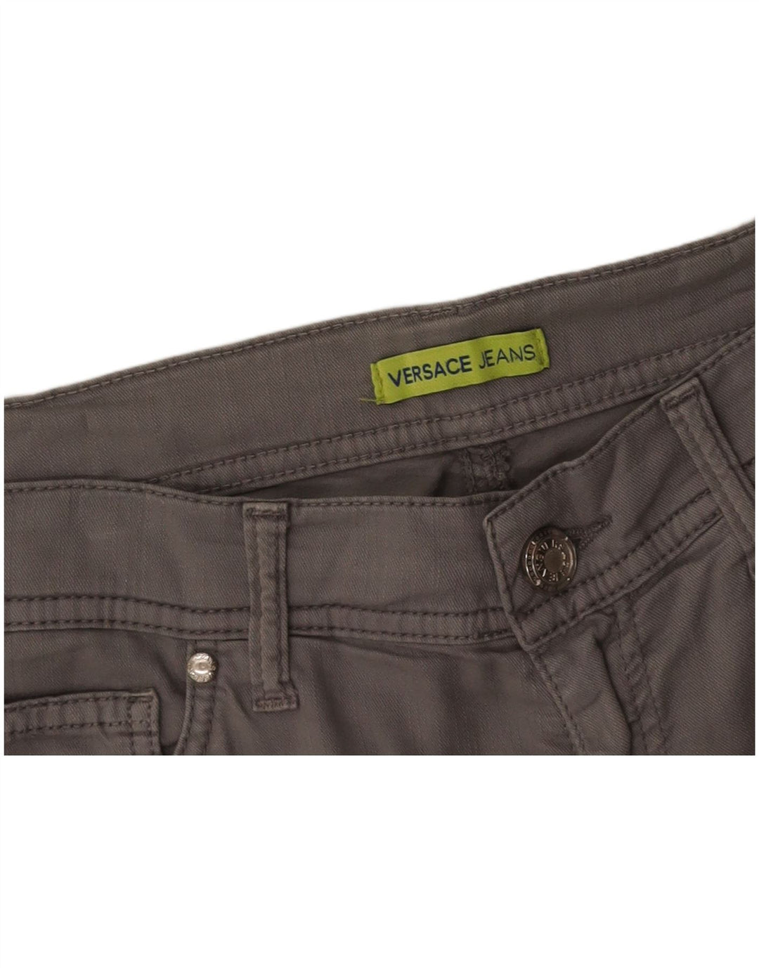 Calça feminina casual skinny VERSACE W30 L32 cinza