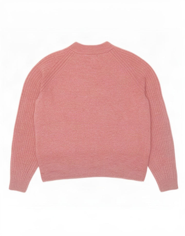 Suéter feminino Marks & Spencer com gola redonda grande, Reino Unido 10 pequeno rosa