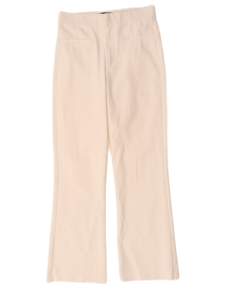Zara Calça feminina casual bootcut pequena W26 L26 branca