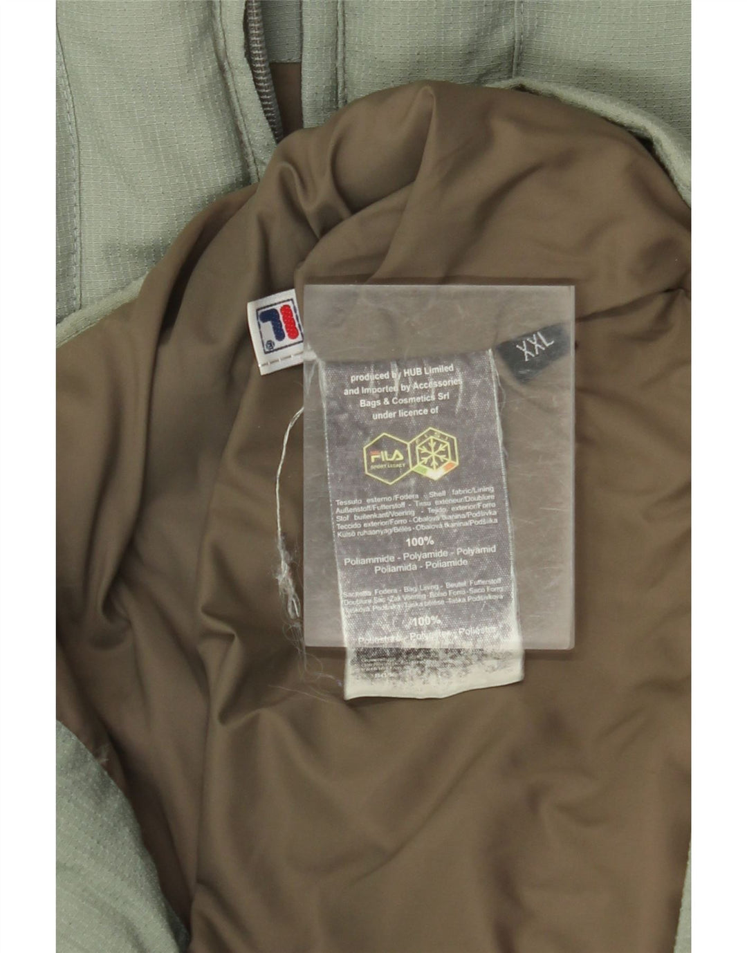 Jaqueta masculina Fila com capuz acolchoada UK 44 2XL poliamida verde