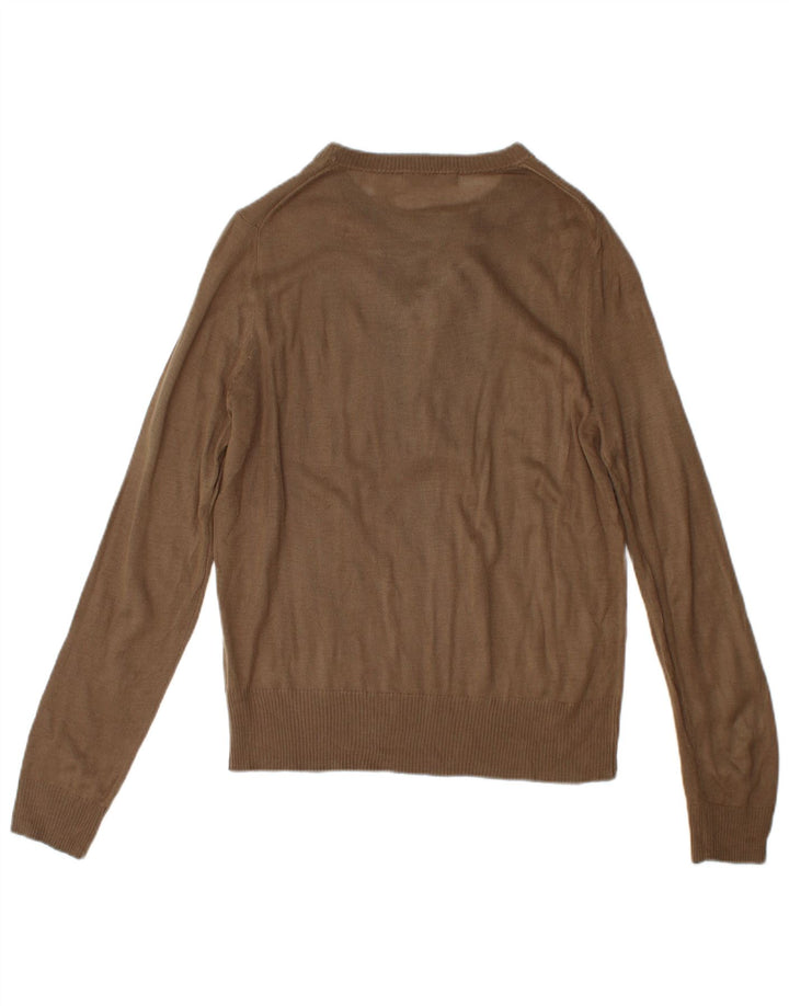 Zara Suéter masculino com gola canoa marrom médio