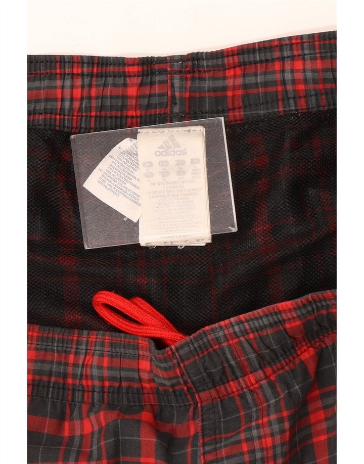 Shorts de natação masculino Adidas XL vermelho xadrez poliéster
