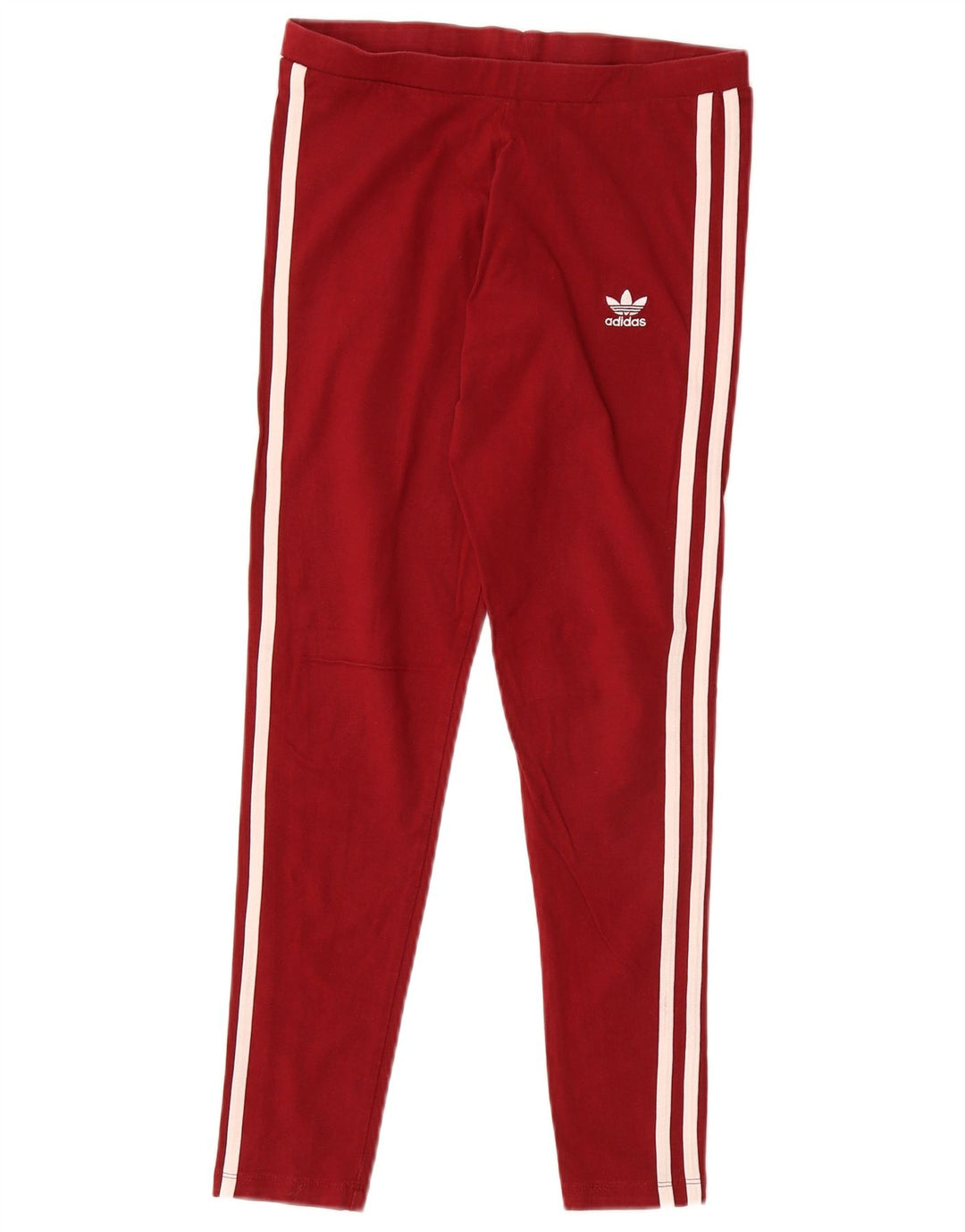 ADIDAS Womens Leggings UK 10 Small Red Cotton