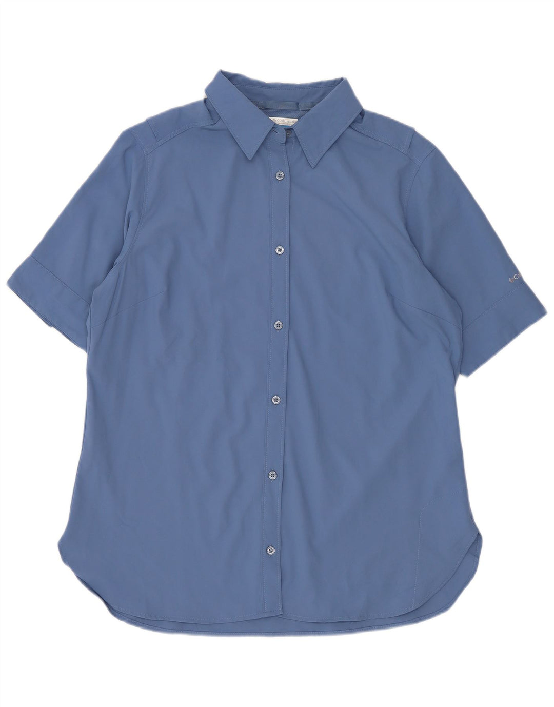 Camisa feminina de manga curta Columbia UK 14 poliéster azul médio