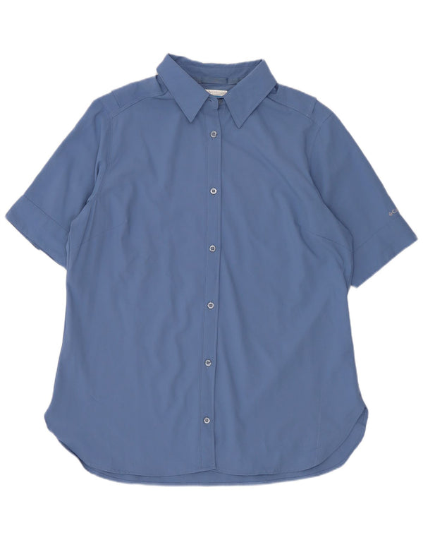 Camisa feminina de manga curta Columbia UK 14 poliéster azul médio