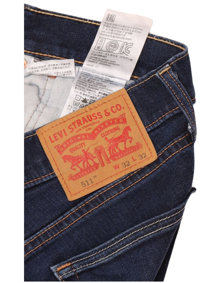 Calça jeans feminina Levi's 511 Slim W32 L29 azul algodão