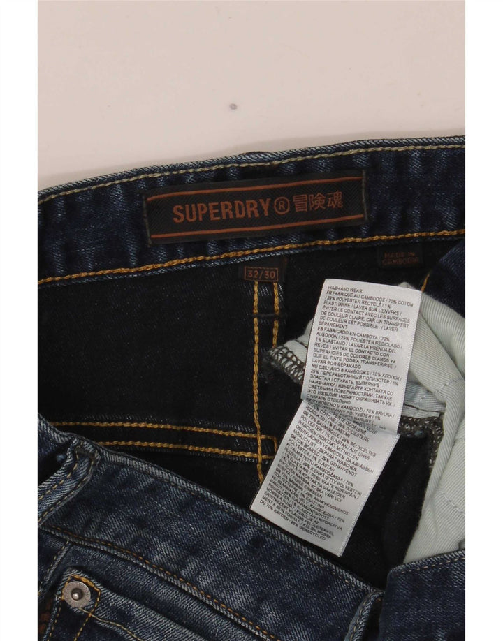 Jeans retos masculinos Superdry W32 L30 azul marinho poliéster