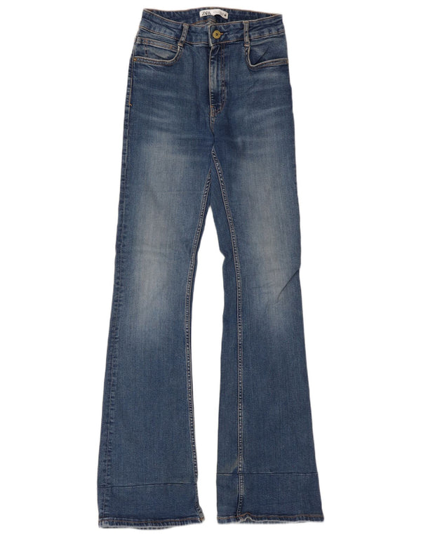 Zara Jeans feminino queimado EU 38 pequeno W28 L33 azul