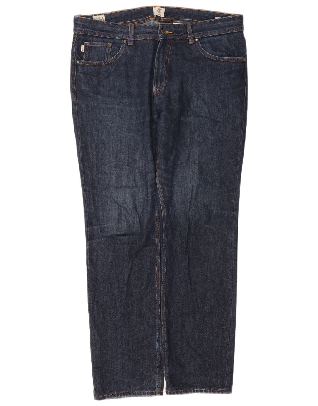 Calça jeans reta masculina Timberland W36 L31 algodão azul marinho