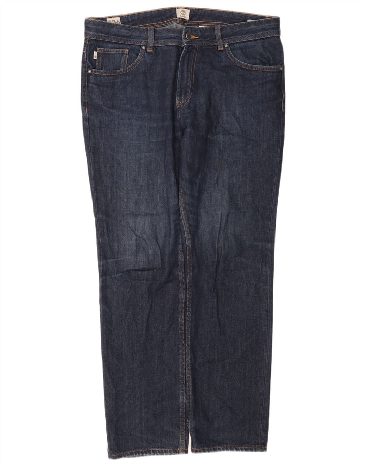 Calça jeans reta masculina Timberland W36 L31 algodão azul marinho