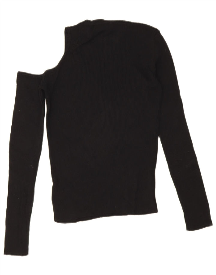 Zara Top feminino de um ombro Reino Unido 12 médio preto