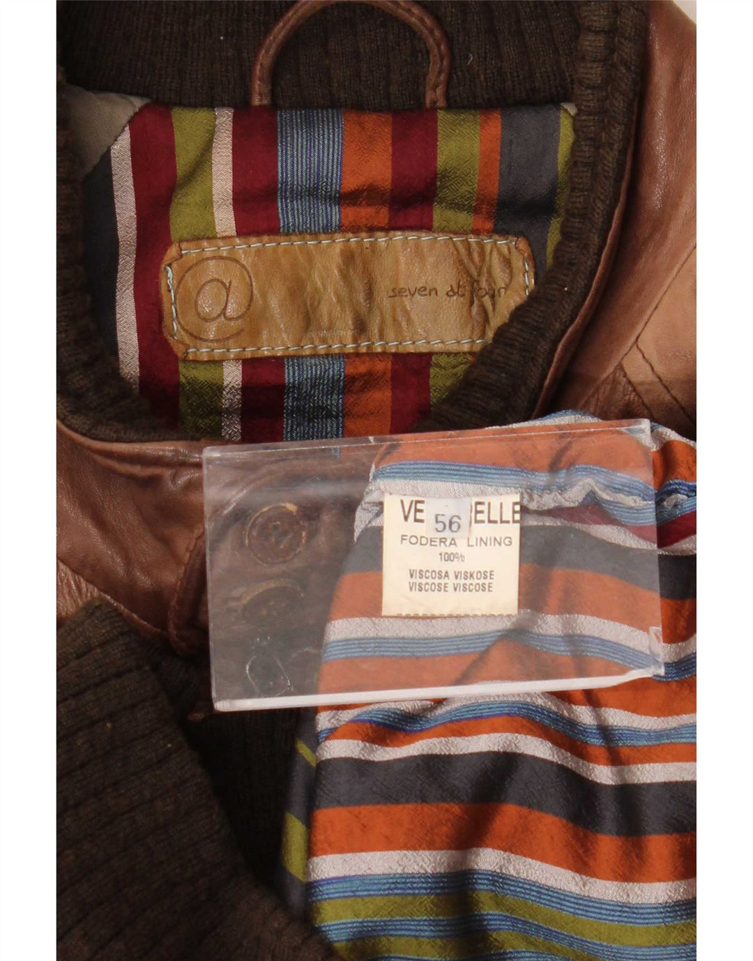 Jaqueta de couro masculina vintage IT 50 grande marrom