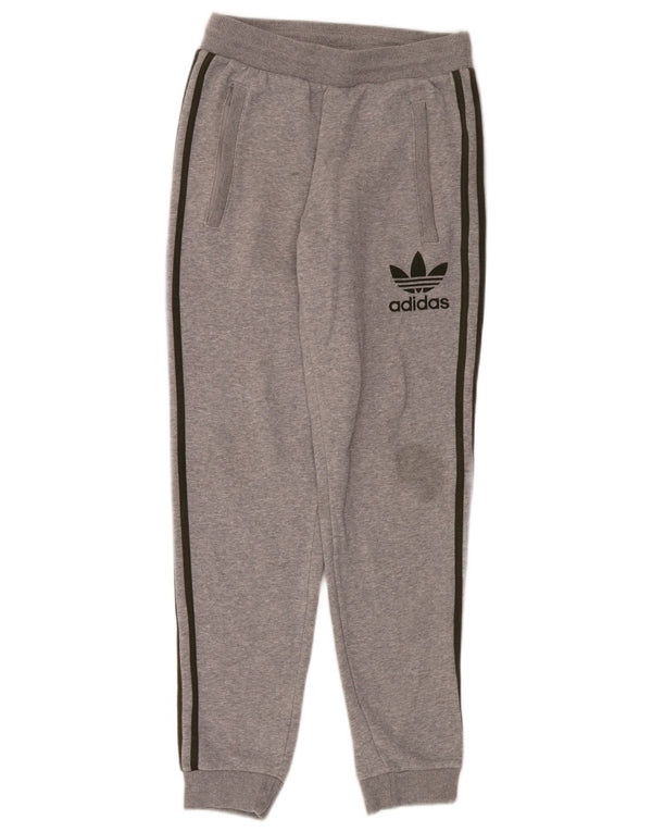 Calça de treino masculina Adidas Joggers cinza médio algodão manchado