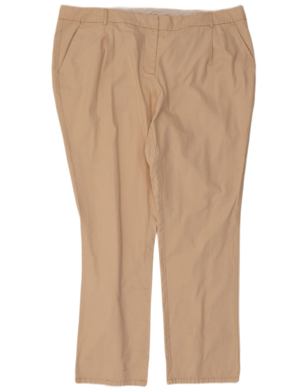 Calça Chino Feminina Boden Slim UK 22 3XL W44 L32 Algodão Bege