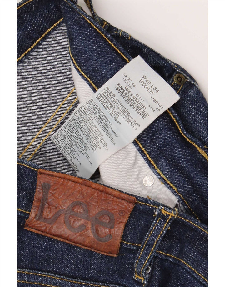 Lee Mens Brooklyn Straight Jeans W40 L27 Azul Algodão