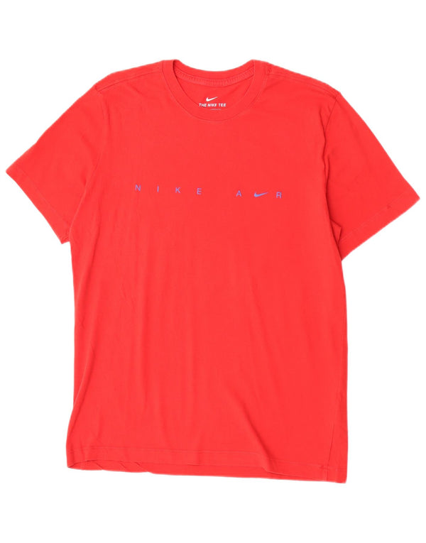Camiseta masculina Nike Air Graphic Top médio algodão vermelho