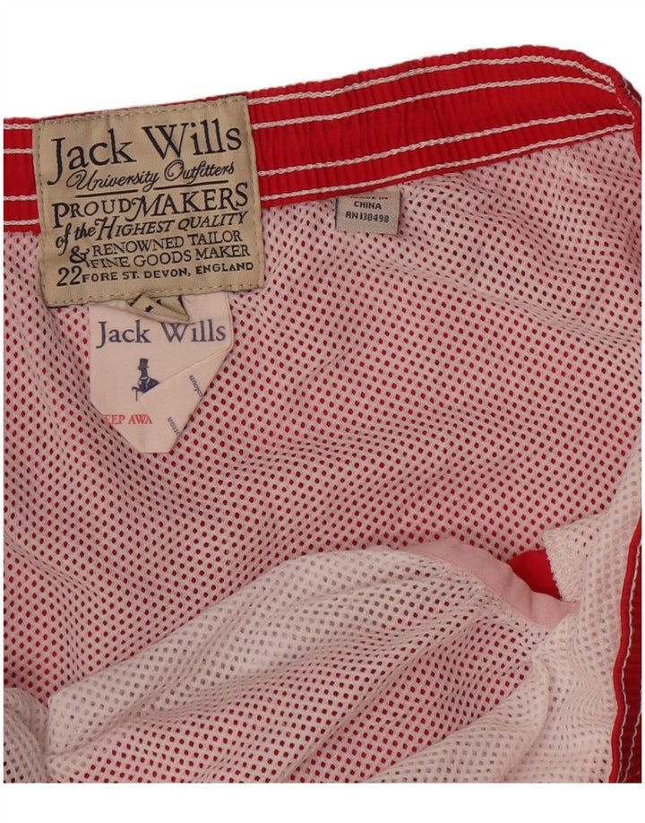 Shorts de natação masculino Jack Wills gráfico médio algodão vermelho