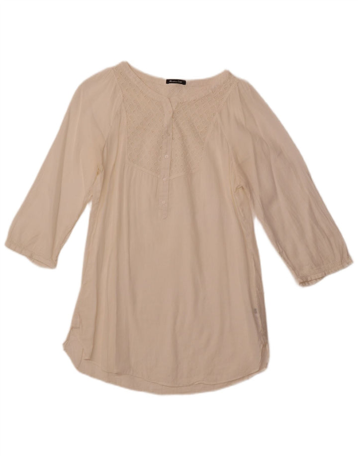 Blusa feminina MASSIMO DUTTI manga 3/4 EU 38 pequena off white rami