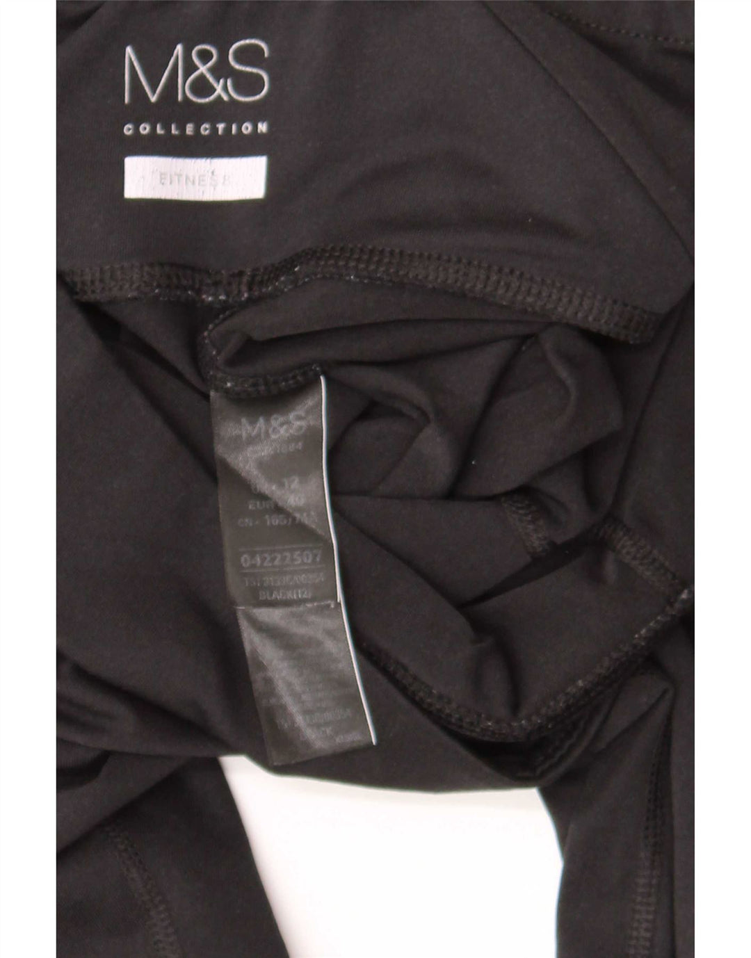 Leggings femininos Marks & Spencer UK 12 poliéster preto médio