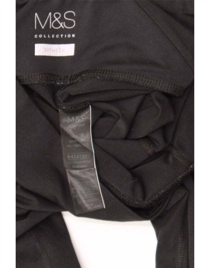 Leggings femininos Marks & Spencer UK 12 poliéster preto médio