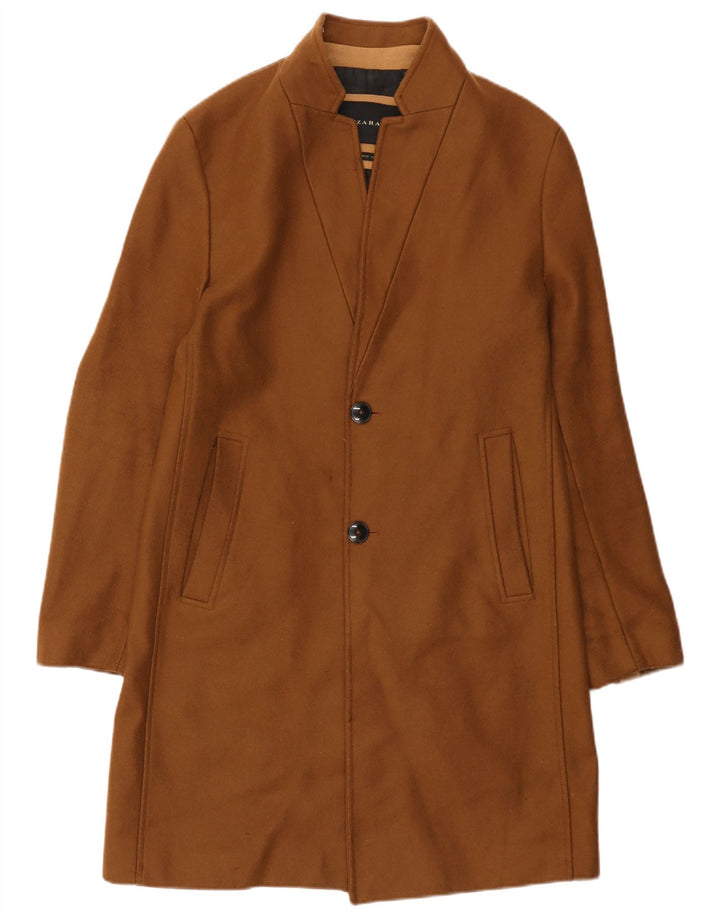 Sobretudo masculino Zara UK 38 marrom médio