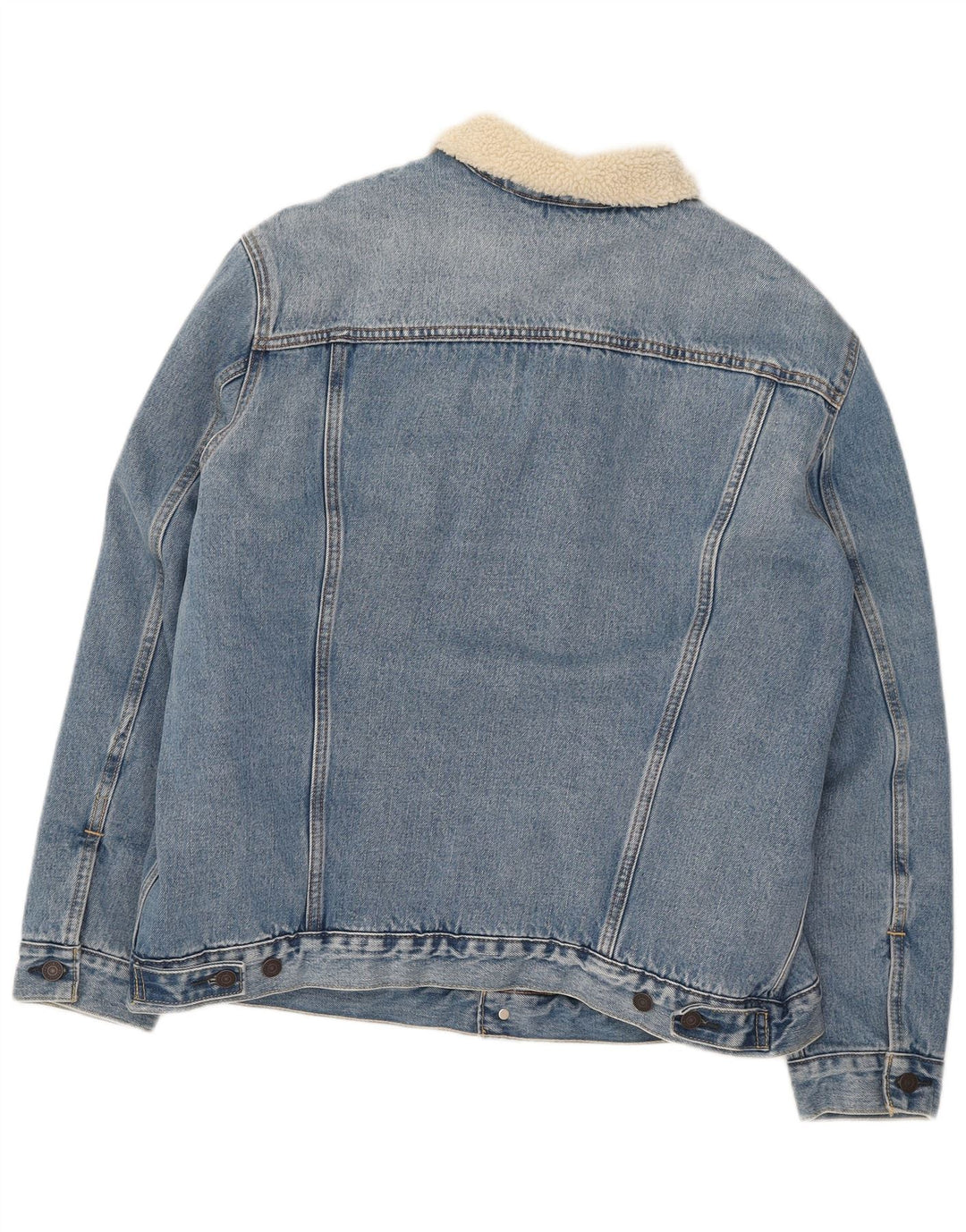 Jaqueta jeans masculina Sherpa Levi's UK 44 2XL algodão azul
