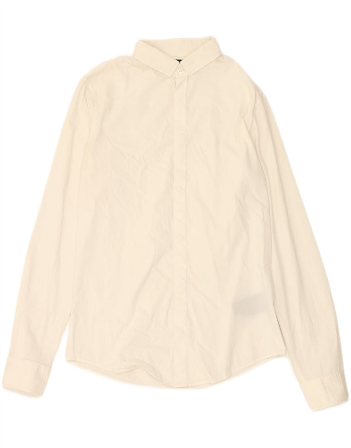 Camisa feminina ARMANI UK 14 algodão branco médio