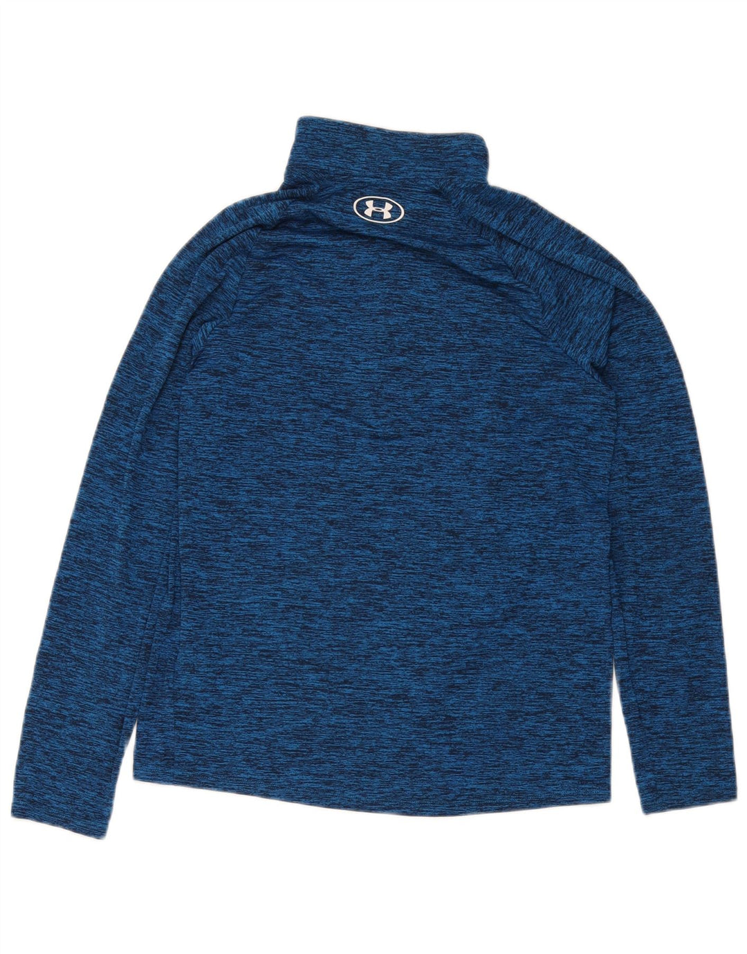 Under Armour Mens Zip Neck Pulôver Treino Top Pequeno Azul Salpicado