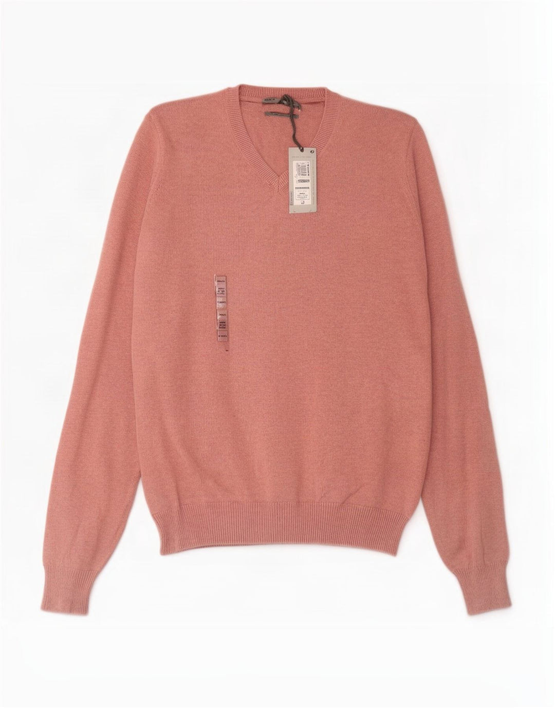Suéter masculino Marks & Spencer com decote em V pequeno algodão rosa