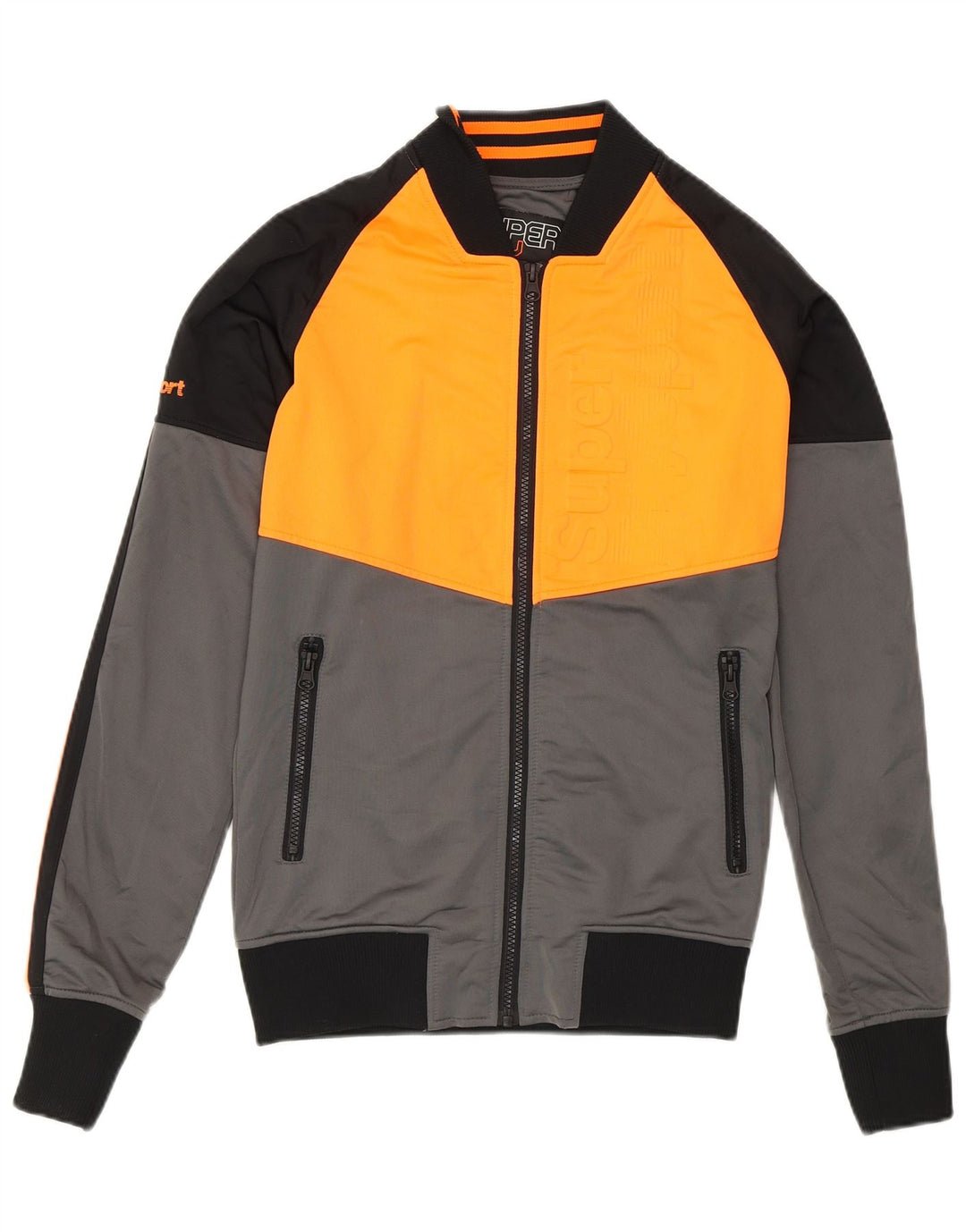 Superdry Mens Treino Top Jacket Small Grey Colourblock Poliéster
