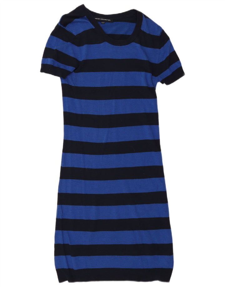 Vestido jumper feminino French Connection Reino Unido 14 listrado azul médio