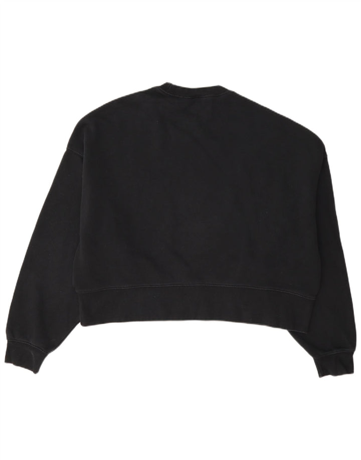 Nike Womens Crop Oversized Moletom Jumper UK 10 Pequeno Algodão Preto