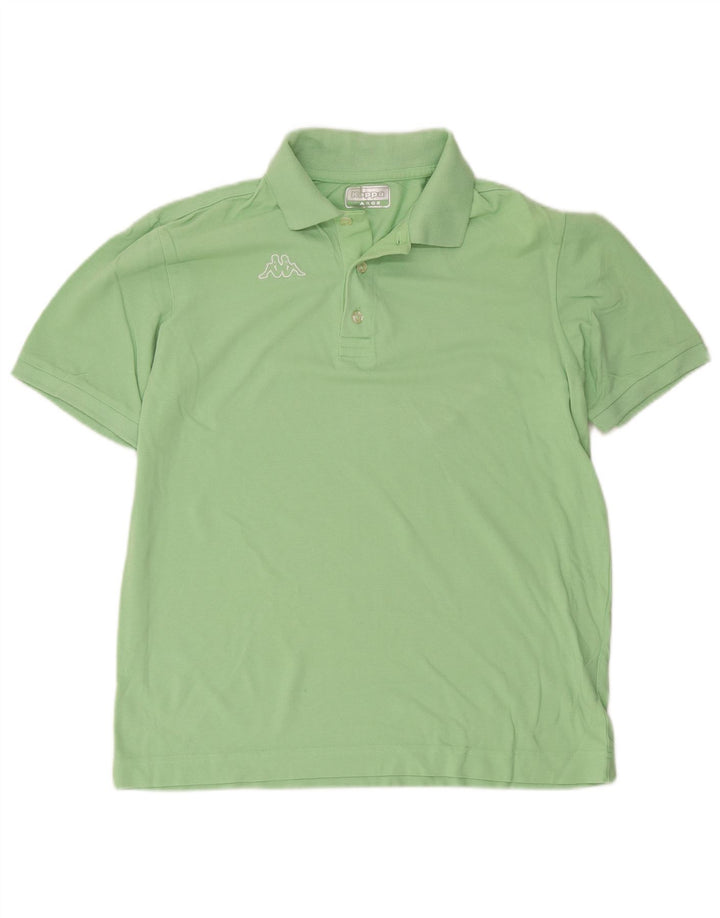 Camisa pólo gráfica masculina Kappa grande algodão verde