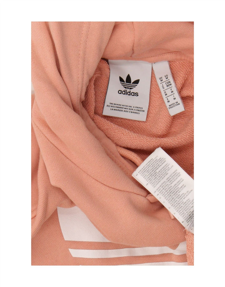 ADIDAS Mens Graphic Hoodie Jumper Medium Pink Cotton Vintage Adidas and Second-Hand Adidas from Messina Hembry 