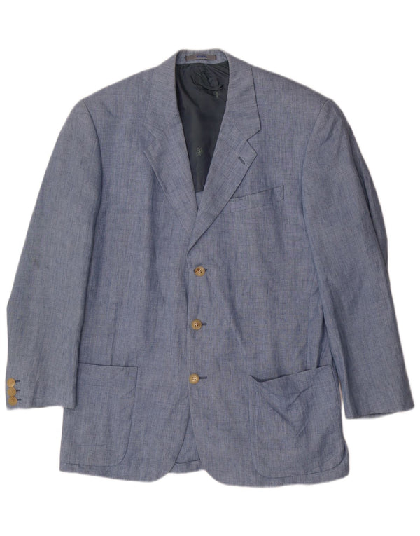 Jaqueta Blazer Masculina Kenzo com 3 Botões IT 52 XL Linho Azul