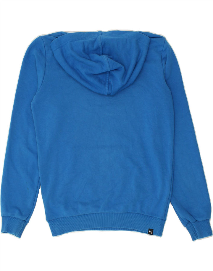 PUMA Boys Graphic Hoodie Jumper 13-14 Years Blue Cotton Vintage Puma and Second-Hand Puma from Messina Hembry 
