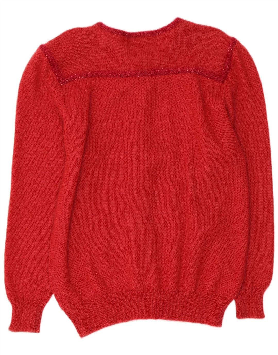 Suéter cardigã feminino LE BAMBOLE IT 48 XL vermelho mohair
