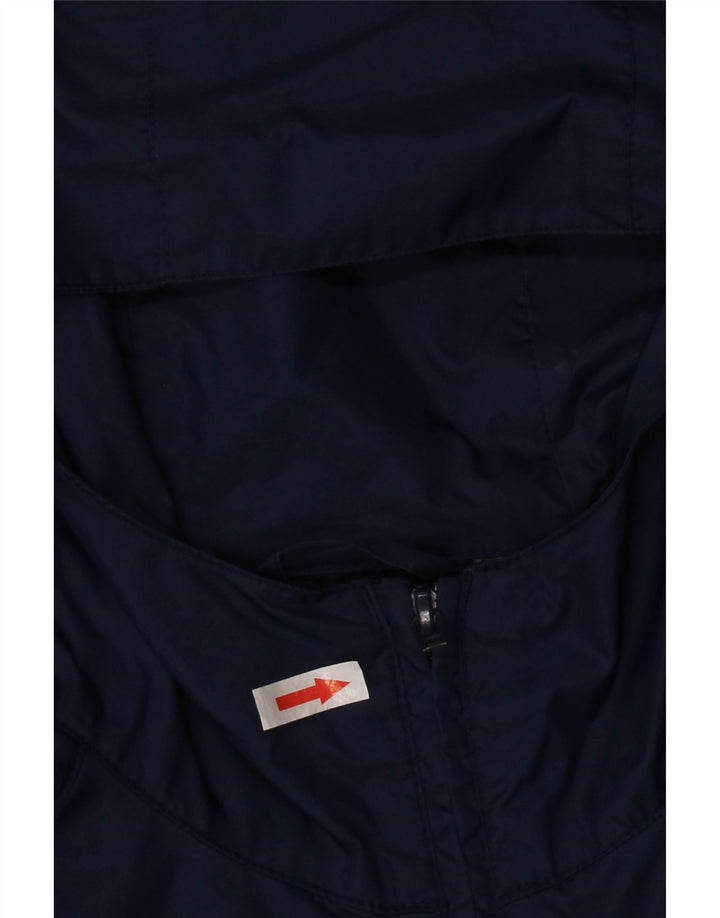 Jaqueta de chuva masculina com capuz gráfico UMBRO UK 36 pequena azul marinho nylon