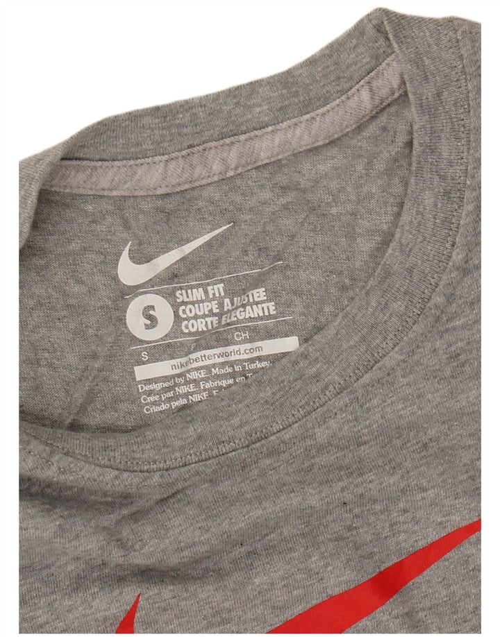 Camiseta Nike Masculina Slim Fit Graphic Top Pequeno Cinza Salpicado