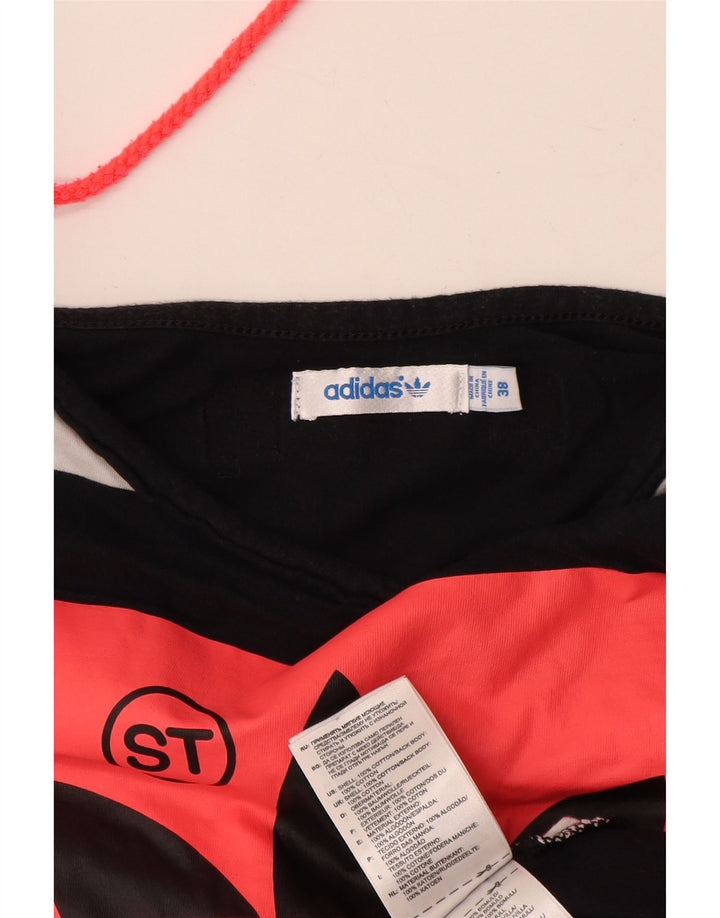 Adidas Womens Crop Graphic Vest Top EU 38 Pequeno Preto Colourblock Algodão