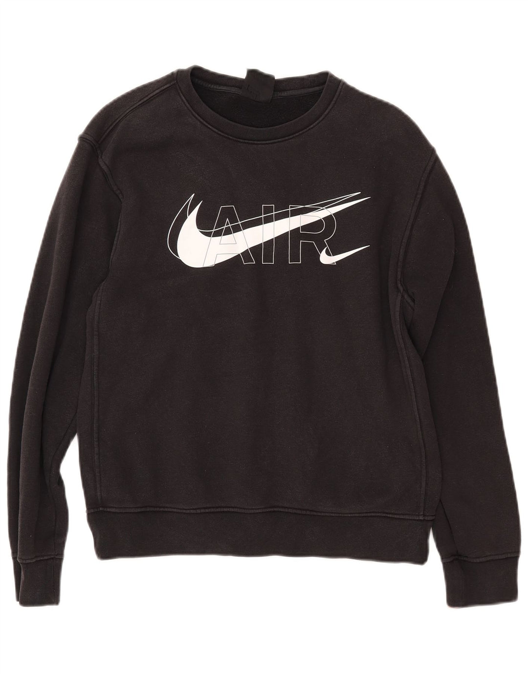 NIKE feminino oversized gráfico moletom jumper UK 10 pequeno algodão preto