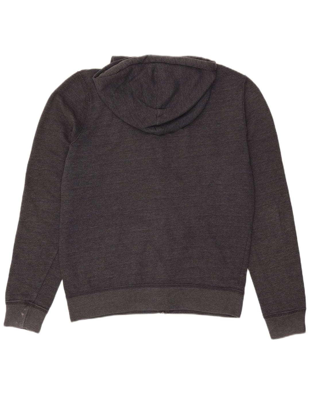 Suéter masculino com capuz e zíper gráfico HOLLISTER algodão cinza médio