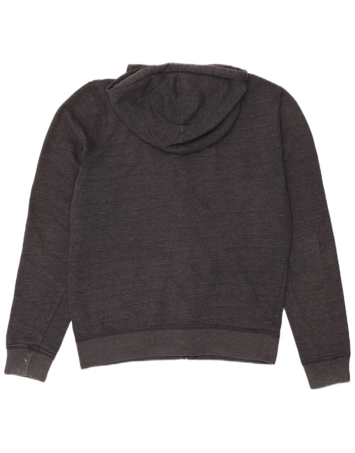 Suéter masculino com capuz e zíper gráfico HOLLISTER algodão cinza médio