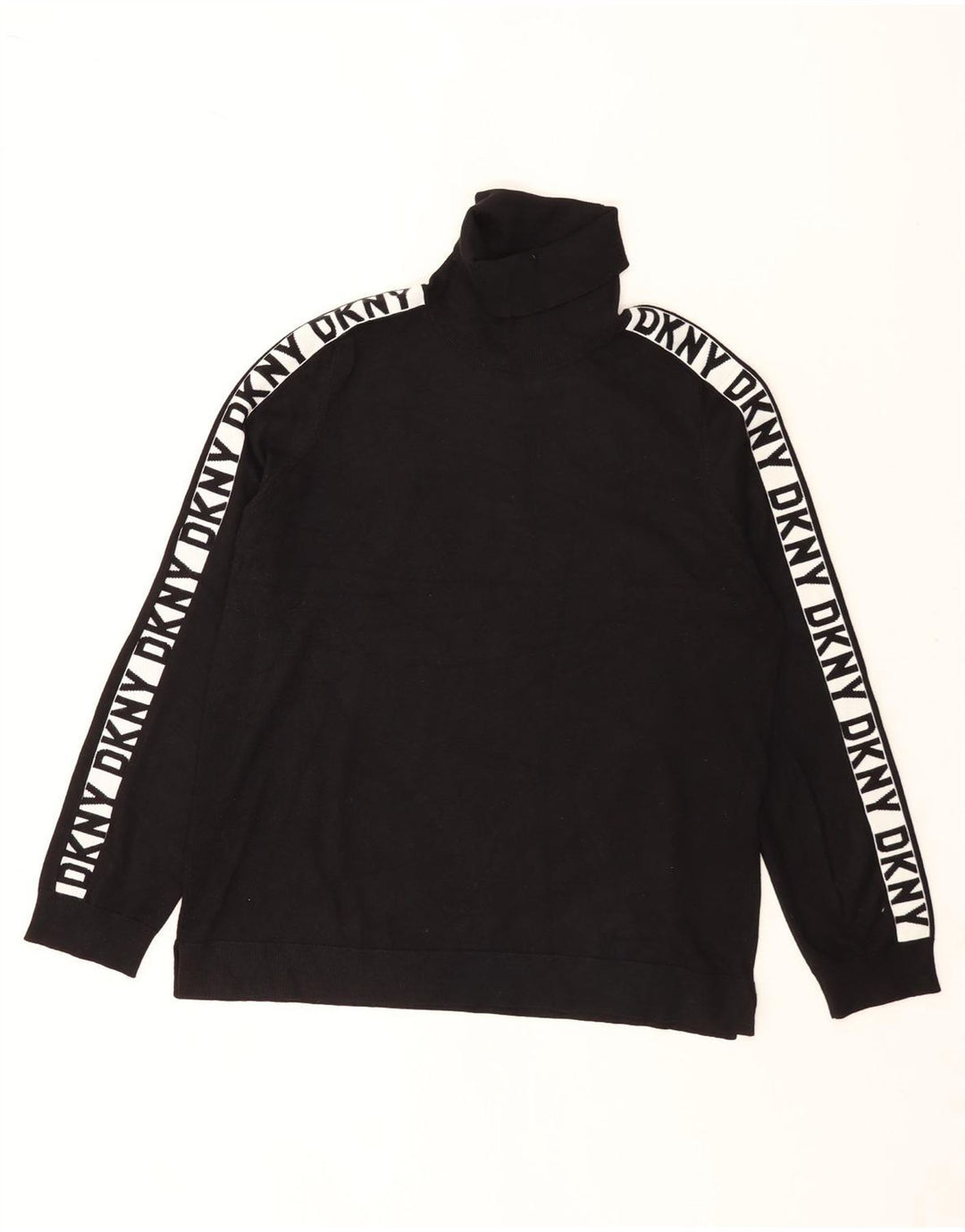 Suéter masculino Dkny com gola redonda e viscose grande em bloco colorido preto