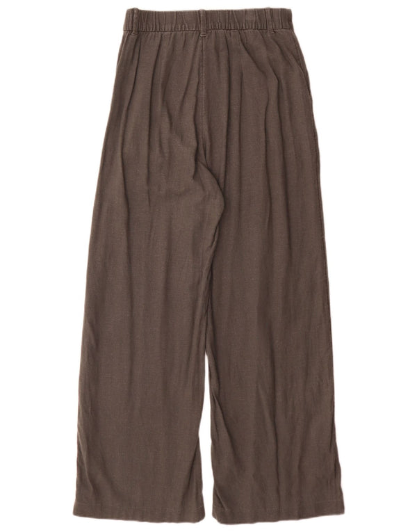 Calça feminina Hollister Livvy cintura alta com pernas largas pequena W26 L29 cinza
